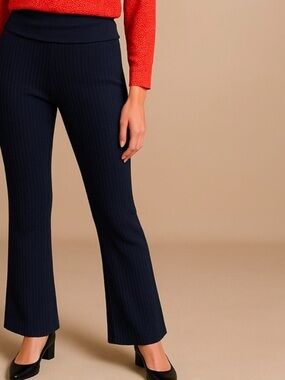 wild fable Red V-Neck Blouse with Navy Boot-Cut Pants